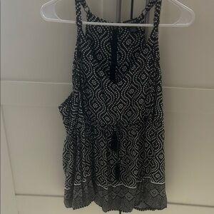 Torrid Black and White Patterned Tank Top